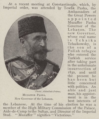 Muzaffer Pascha, neuer Gouverneur des Libanon von English Photographer