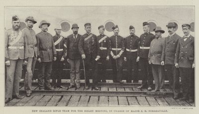 Neuseeländisches Schützen-Team für das Bisley-Treffen, unter der Leitung von Major J. R. Sommerville von English Photographer