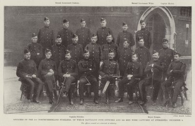 Offiziere der 2. Northumberland Fusiliers, von denen fünf Offiziere und 366 Männer am 9. Dezember in Stormberg gefangen genommen wurden von English Photographer