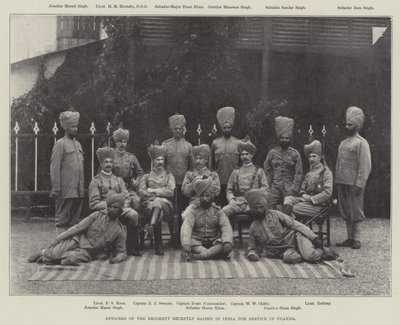 Offiziere des kürzlich in Indien aufgestellten Regiments für den Dienst in Uganda von English Photographer