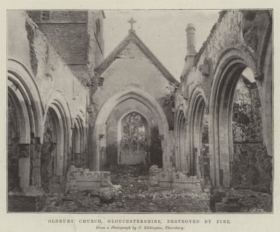 Oldbury Kirche, Gloucestershire, durch Feuer zerstört von English Photographer
