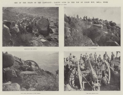 Eine der Heldentaten der Kampagne, Kanonen auf den 1400 Fuß hohen Coles Kop zu bringen von English Photographer