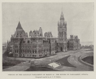 Eröffnung des kanadischen Parlaments am 16. März, die Parlamentsgebäude in Ottawa von English Photographer