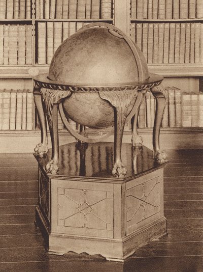 Oxford: Oriel College, Ein Globus aus dem 18. Jahrhundert in der Bibliothek von English Photographer