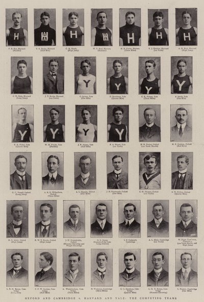Oxford und Cambridge gegen Harvard und Yale, die konkurrierenden Teams von English Photographer