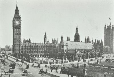 Parliament Square, Westminster LB: Blick nach Osten zu Big Ben und Houses of Parliament, 1895 von English Photographer