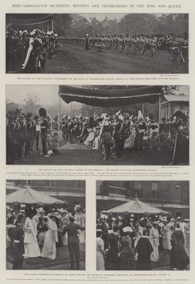 Nach-Krönungs-Ereignisse, Überprüfungen und Auszeichnungen durch den König und die Königin von English Photographer