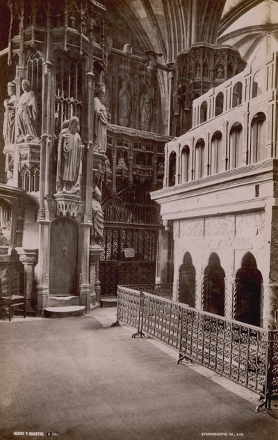 Postkarte mit einem Bild des Inneren der Henry V Chantry in der Westminster Abbey von English Photographer