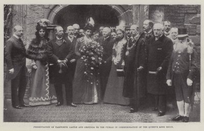 Übergabe von Tamworth Castle und Gelände an die Öffentlichkeit zur Erinnerung an die lange Regierungszeit der Königin, 27. Mai 1899 von English Photographer