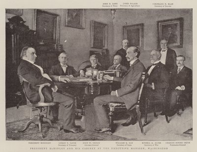 Präsident McKinley und sein Kabinett im Exekutivgebäude, Washington von English Photographer