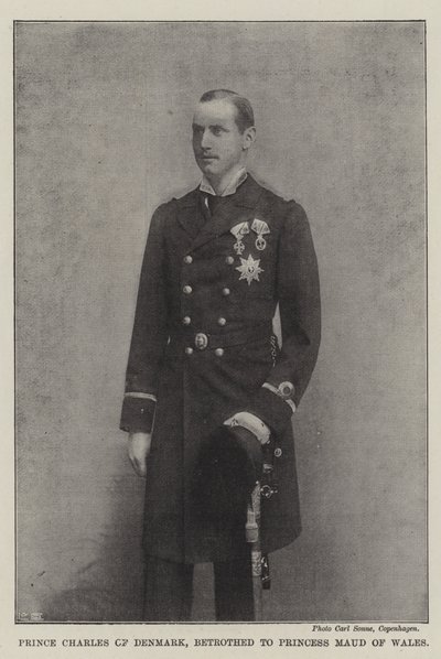 Prinz Charles von Dänemark, verlobt mit Prinzessin Maud von Wales von English Photographer