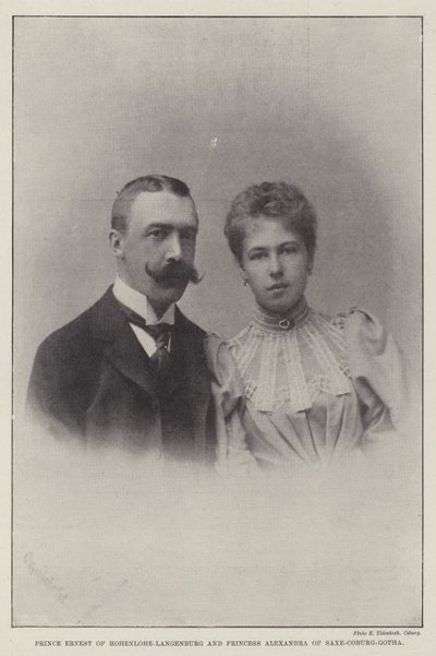 Prinz Ernst von Hohenlohe-Langenburg und Prinzessin Alexandra von Sachsen-Coburg-Gotha von English Photographer