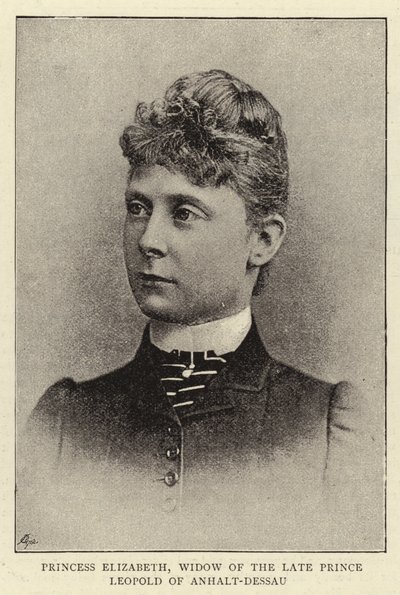 Prinzessin Elisabeth, Witwe des verstorbenen Prinzen Leopold von Anhalt-Dessau von English Photographer