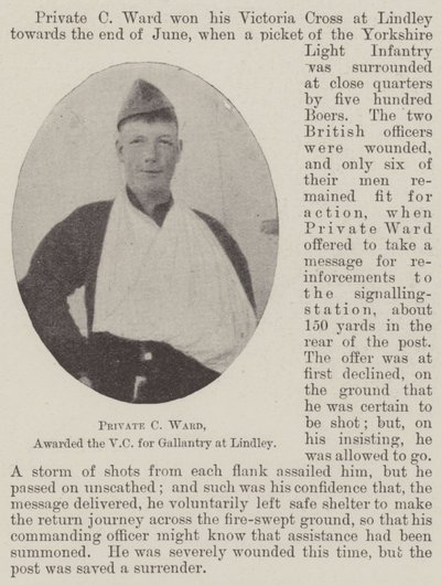 Private C Ward, ausgezeichnet mit dem VC für Tapferkeit bei Lindley von English Photographer