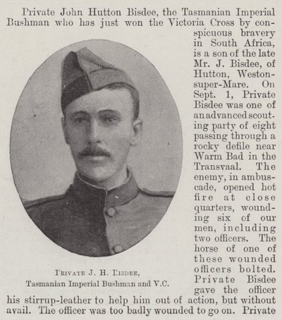 Private J H Bisdee, tasmanischer Imperial Bushman und VC von English Photographer