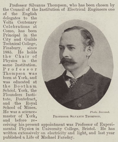Professor Silvanus Thompson von English Photographer