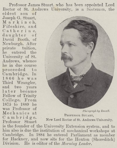 Professor Stuart, neuer Lordrektor der Universität St. Andrews von English Photographer