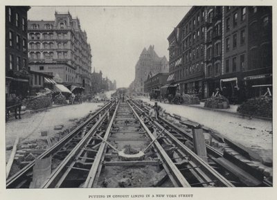 Verlegen von Leitungen in einer Straße in New York von English Photographer