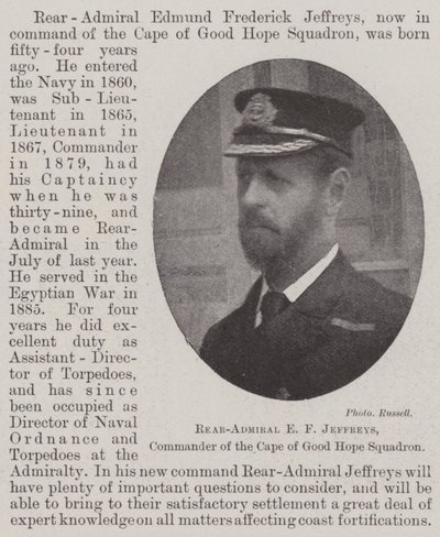 Konteradmiral E F Jeffreys, Kommandant des Kap-der-guten-Hoffnung-Geschwaders von English Photographer