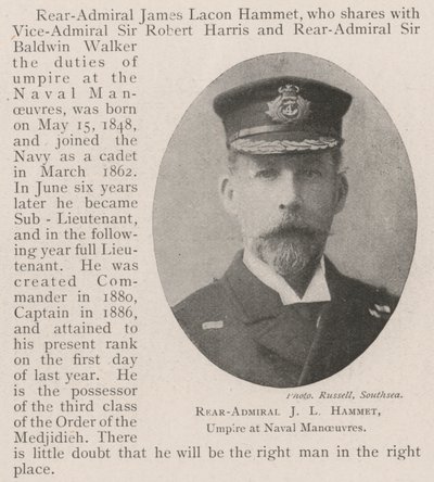 Konteradmiral J. L. Hammet, Schiedsrichter bei Marine-Manövern von English Photographer