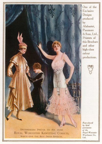 Royal Worcester Kidfitting Korsetts. Werbung von English Photographer