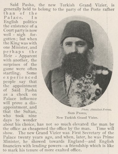 Said Pascha, neuer türkischer Großwesir von English Photographer