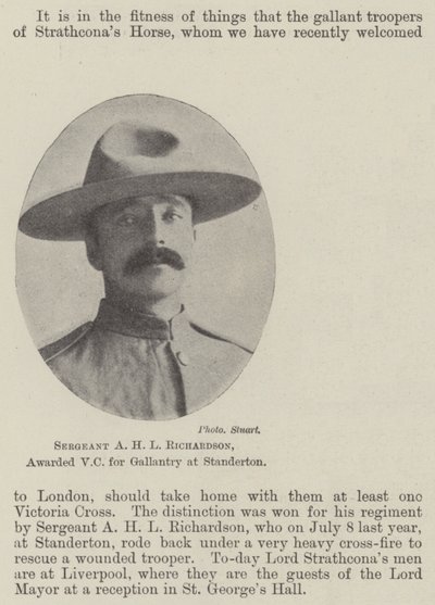 Sergeant A H L Richardson, mit dem Victoria-Kreuz für Tapferkeit in Standerton ausgezeichnet von English Photographer