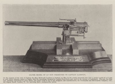 Silbermodell einer 4,7-Zoll-Kanone, überreicht an Kapitän Lambton von English Photographer