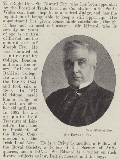 Sir Edward Fry von English Photographer