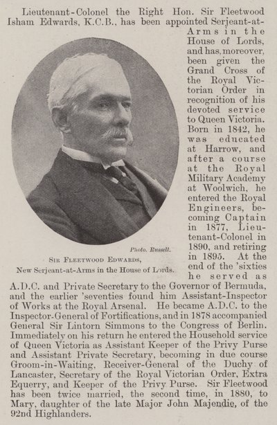 Sir Fleetwood Edwards, neuer Serjeant-at-Arms im House of Lords von English Photographer