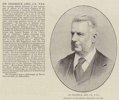 Sir Frederick Abel, CB, FRS, Präsident der British Association für 1890 von English Photographer