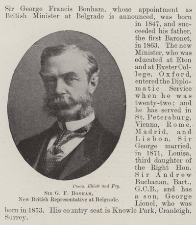 Sir G F Bonham, neuer britischer Vertreter in Belgrad von English Photographer