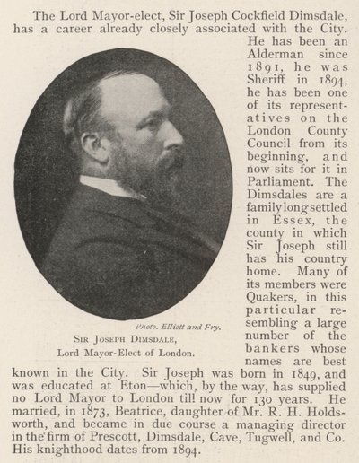 Sir Joseph Dimsdale, gewählter Lord Mayor von London von English Photographer