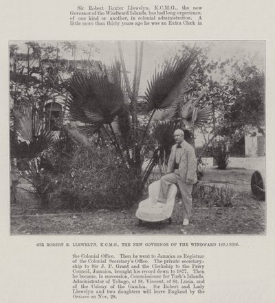 Sir Robert B Llewelyn, KCMG, der neue Gouverneur der Windward-Inseln von English Photographer