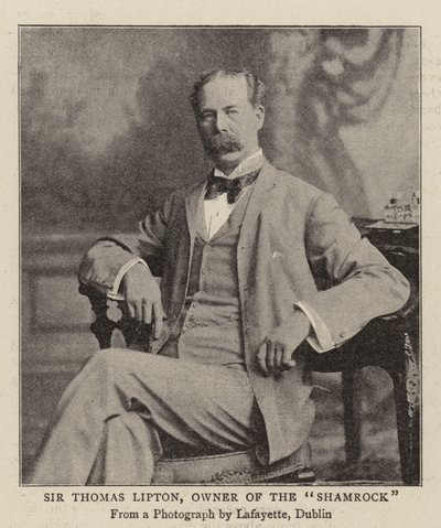 Sir Thomas Lipton, Besitzer der Shamrock von English Photographer