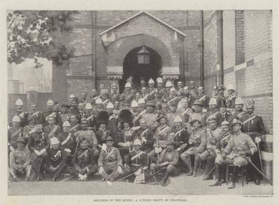 Soldaten der Königin, eine Jubiläumsgruppe von Kolonialen von English Photographer