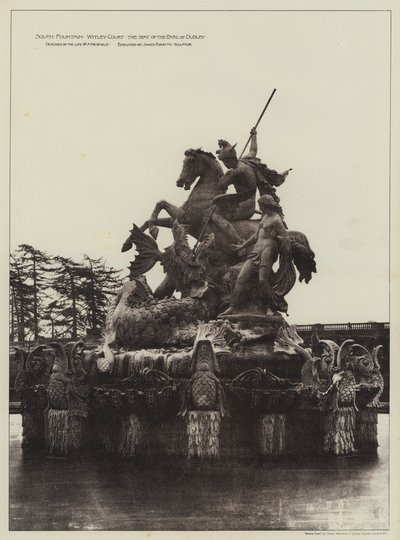 Südbrunnen Witley Court, Der Sitz des Earl of Dudley (s/w Foto) von English Photographer