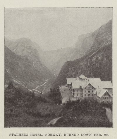 Stalheim Hotel, Norwegen, abgebrannt am 20. Februar von English Photographer
