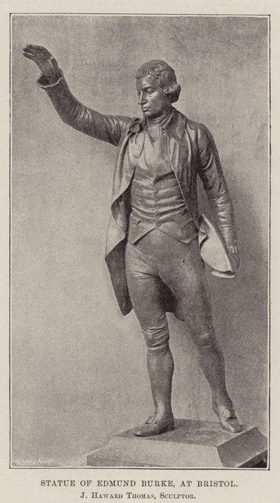 Statue von Edmund Burke in Bristol, J. Haward Thomas, Bildhauer von English Photographer