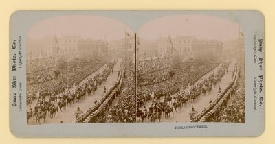 Stereoskopischer Druck des Diamantjubiläums von Königin Victoria, 28. Juni 1897 von English Photographer