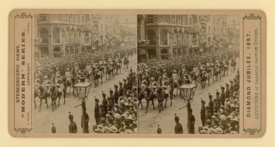 Stereoskopischer Druck des Diamantjubiläums von Königin Victoria, 28. Juni 1897 von English Photographer
