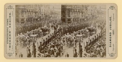 Stereoskopischer Druck des Diamantjubiläums von Königin Victoria, 28. Juni 1897 von English Photographer