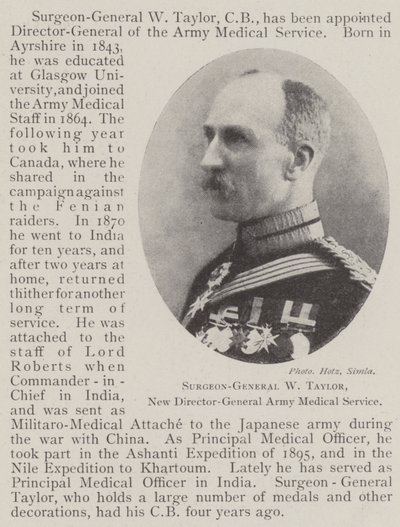 Generalchirurg W Taylor, neuer Generaldirektor des Armeesanitätsdienstes von English Photographer
