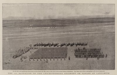 Das 1. Bataillon des Leicestershire-Regiments bei der Parade in Ladysmith von English Photographer