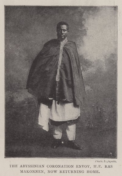 Der abessinische Krönungsgesandte, SE Ras Makonnen, kehrt nun nach Hause zurück, 1902 von English Photographer