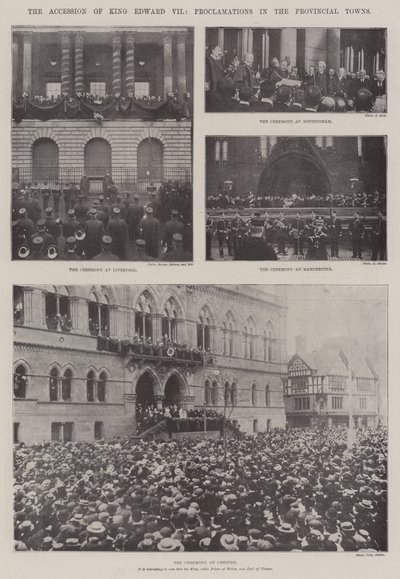 Die Thronbesteigung von König Edward VII., Proklamationen in den Provinzstädten von English Photographer
