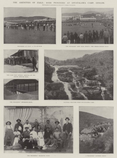 Die Annehmlichkeiten des Exils, Buren-Gefangene im Diyatalawa-Lager, Ceylon von English Photographer