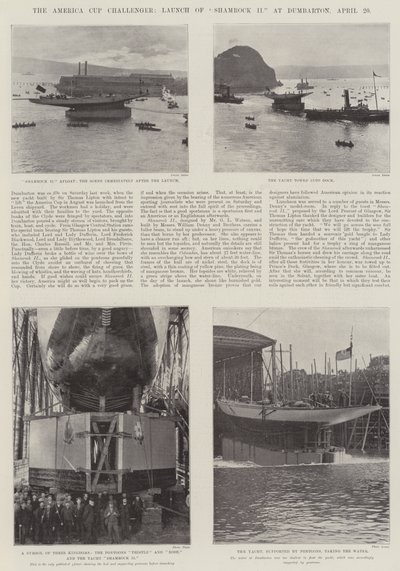 Der America Cup Herausforderer, Stapellauf der Shamrock II in Dumbarton, 20. April von English Photographer