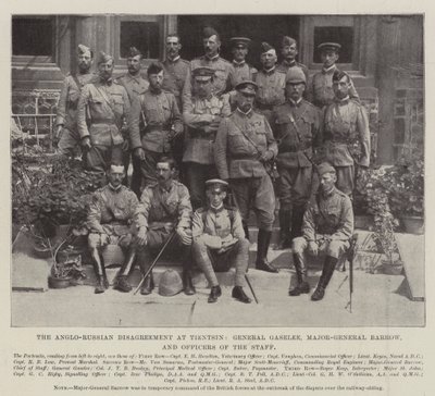 Der Anglo-Russische Streit in Tientsin, General Gaselee, Generalmajor Barrow und Offiziere des Stabs von English Photographer