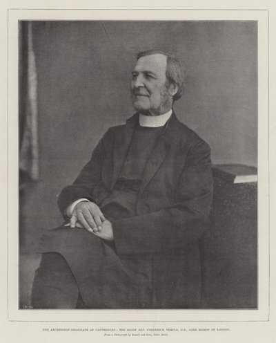 Der designierte Erzbischof von Canterbury, der rechte ehrwürdige Frederick Temple, DD, Lordbischof von London von English Photographer